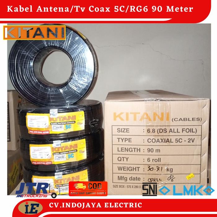 Terbatas 0 Kabel Antena Tv Kitani Coaxial RG6/5C Kitani 100 Yard