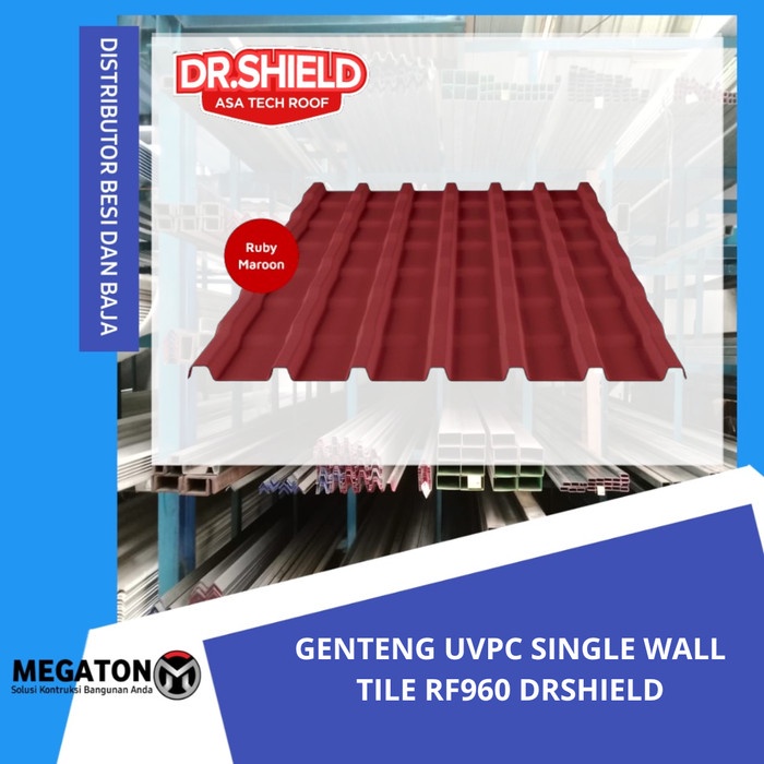 JJyoi- GENTENG UPVC DR SHIELD SINGLE WALL RF 960 MERAH