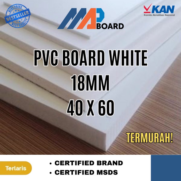 JJyoi- POTONGAN PVC BOARD / PVC FOAM BOARD / MAP BOARD 18MM UKURAN 40X60 CM