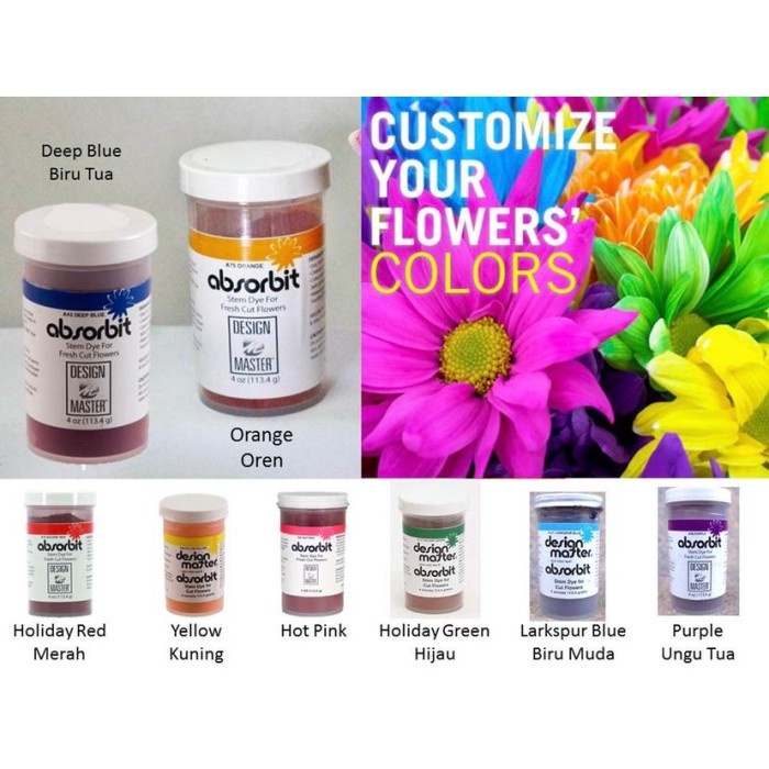 

Absorbit Pewarna Bunga Stem Dye For Fresh Flower Design Master