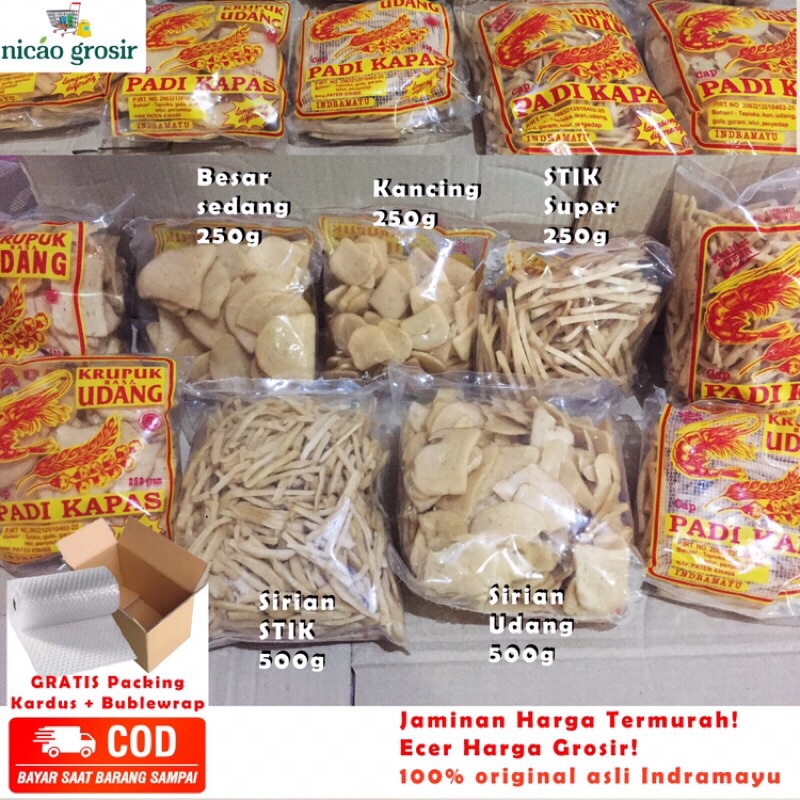 

Kerupuk udang PADI KAPAS STIK Sirian seblak 500g kerupuk seblak ekonomis indramayu krupuk udang
