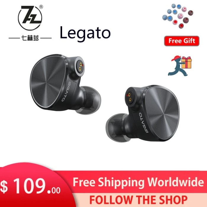 7HZ Legato Dual Dynamic Drivers HiFi In-Ear Wired Earphone IEMs