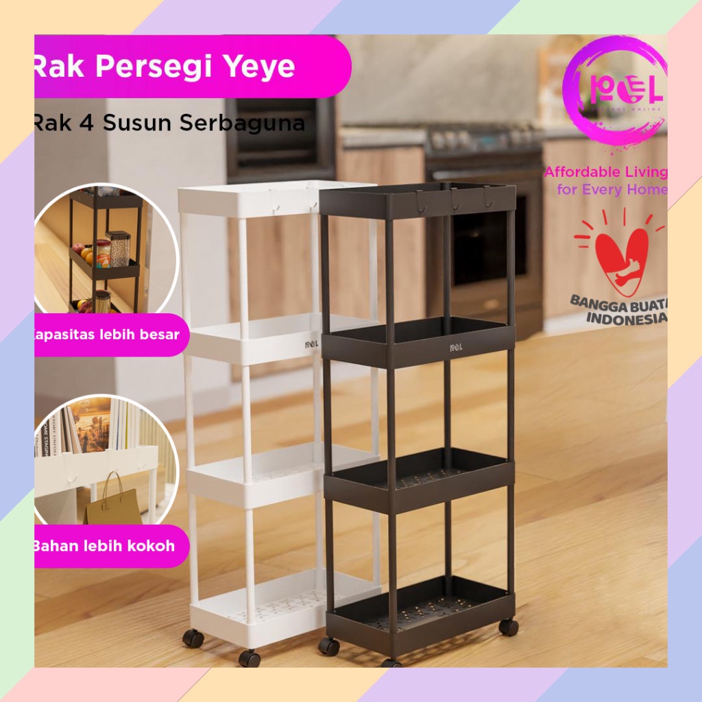 FREE ONGKIR RK03 RAK SUSUN RAK TROLI RAK PLASTIK YEYE LEMARI DAPUR PAKAIAN KAMAR 47A5