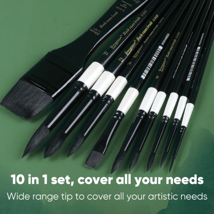 

Giorgione 10Pcs Kuas Lukis Watercolor Mix Brush Set Painting Nylon New