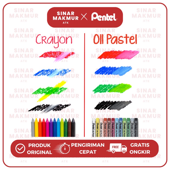 

Oil Pastel/Crayon Reguler Stick 36 Warna Pentel (Set) Terlaris