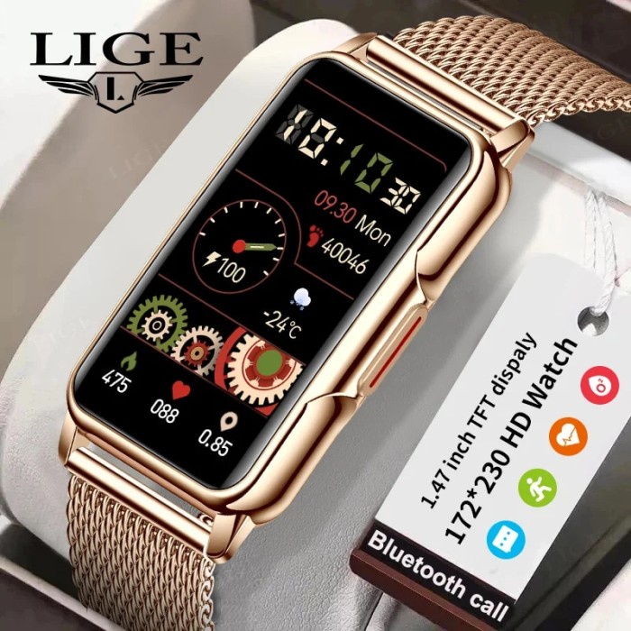 Lige Smart Bracelet Women Smartwatch Men Heart Rate Blood Oxygen