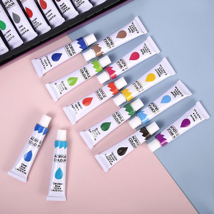 

24 Warna Acrylic Paint Set Darn Good Painting Yarn 24 Pcs Cat Akrilik Promo