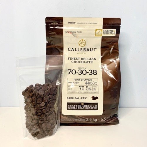 

Ready" Callebaut Dark Extra Bitter Chocolate 70% [ 2.5Kg , 250Gr Repack ]