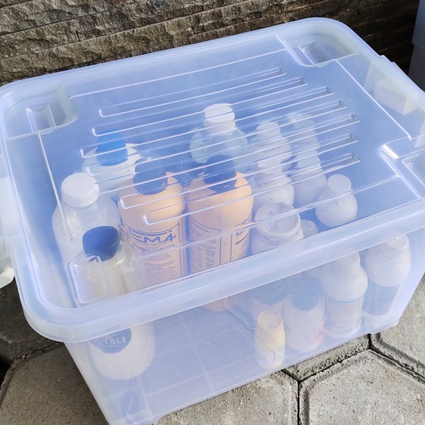 DISKON KIRAMAS CONTAINER BOX 30 LITER TRANSPARANT / BENING / CLEAR / PUTIH / ADA RODA 1037 AR (BY