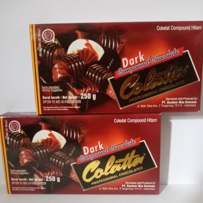 

Ready" Colatta Dark Compound 250Gr-Coklat Blok Hitam