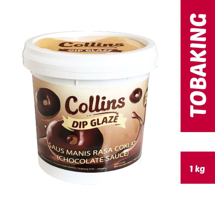 

Ready" Collins Dip Glaze Chocolate 1Kg Topping Cokelat Kue Donut Pisang