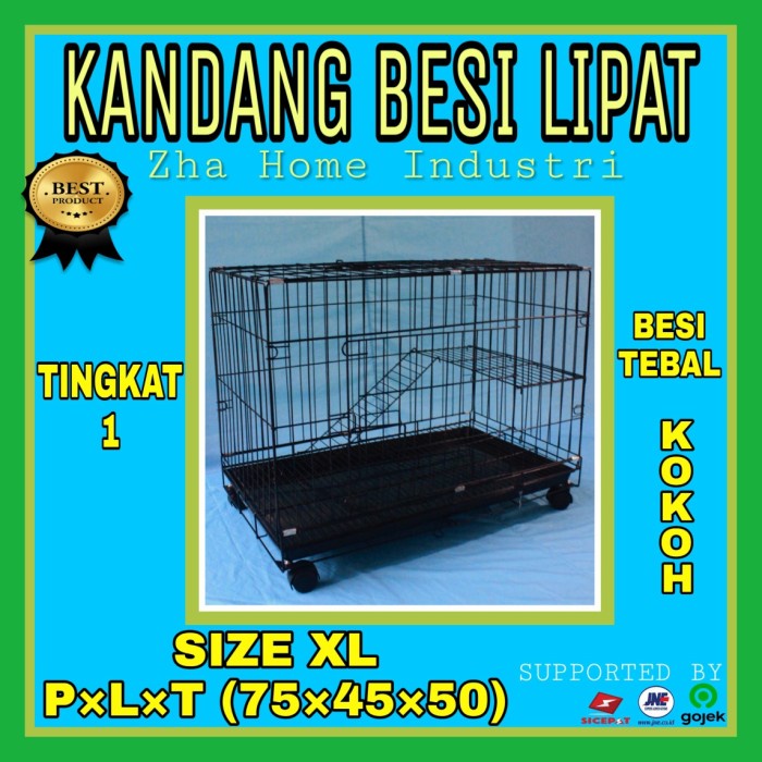 kandang kucing tingkat 2 ukuran 754550