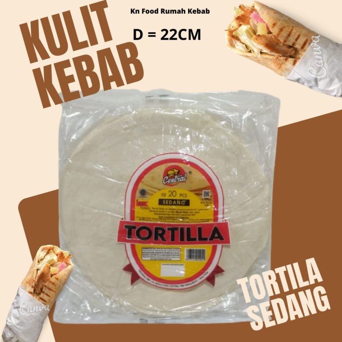 

Ready" Kulit Kebab - Tortila Sedang Isi 20 Pcs