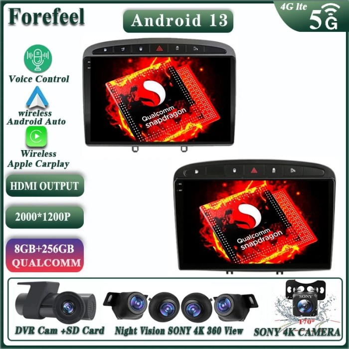 AUTO Android13 For Peugeot 408 1 2012-2020 Radio Stereo DVD