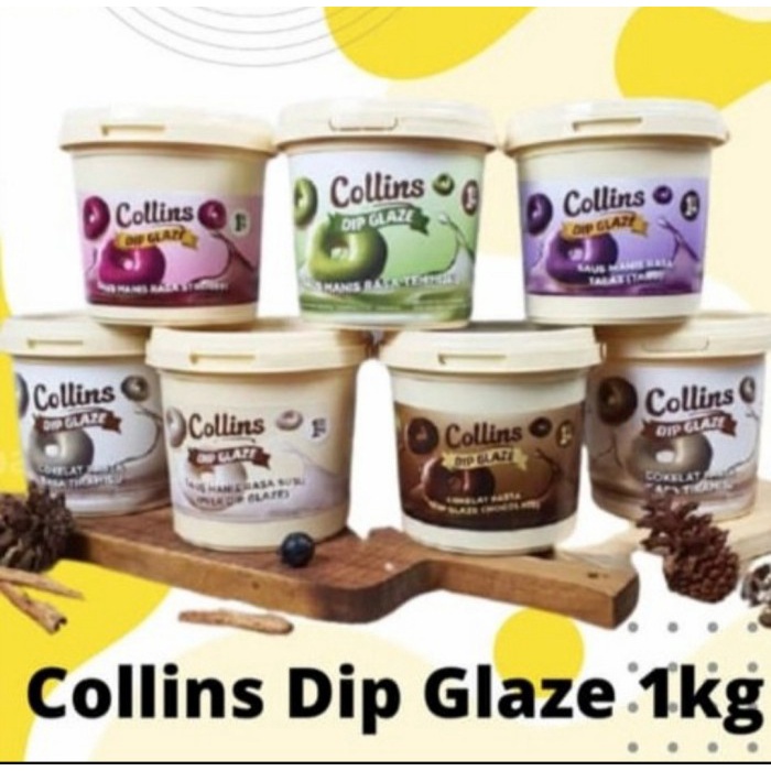 

Ready" Collins Dip Glaze 1 Kg Coklat Cair Topping Donat Piscok Halal