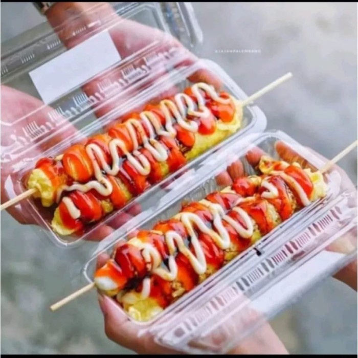 JTTOP" MIKA SOSIS BESAR ISI 50PCS MIKA PLASTIK KEMASAN SOSIS TELUR GULUNG