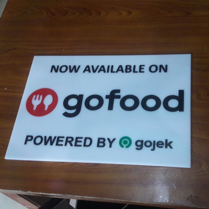 

BARANG TERLARIS Tanda akrilik 30x20 cm tempel gofood gojek
