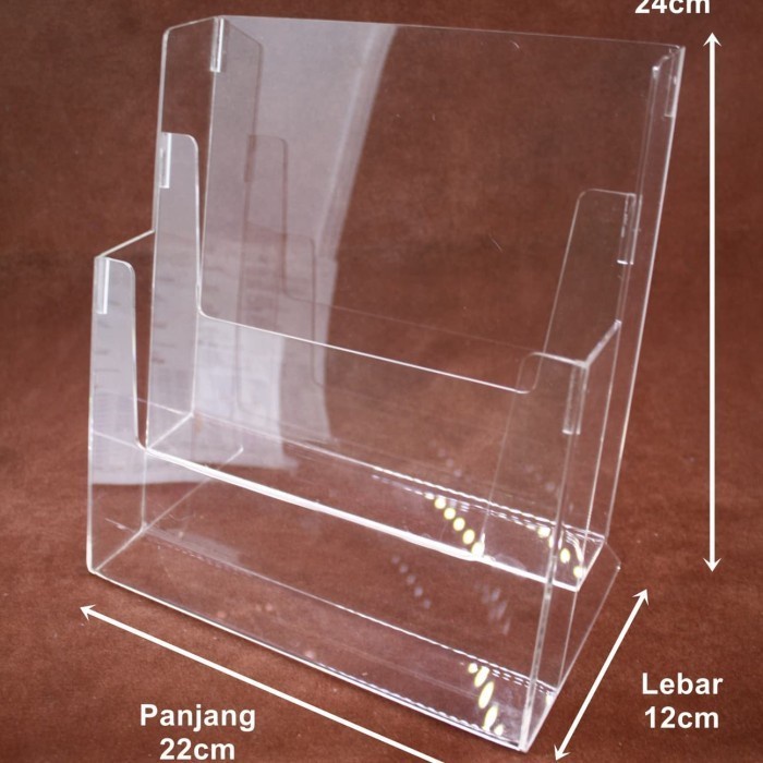 

BARANG TERLARIS Acrylic tempat brosur A4 2 Susun