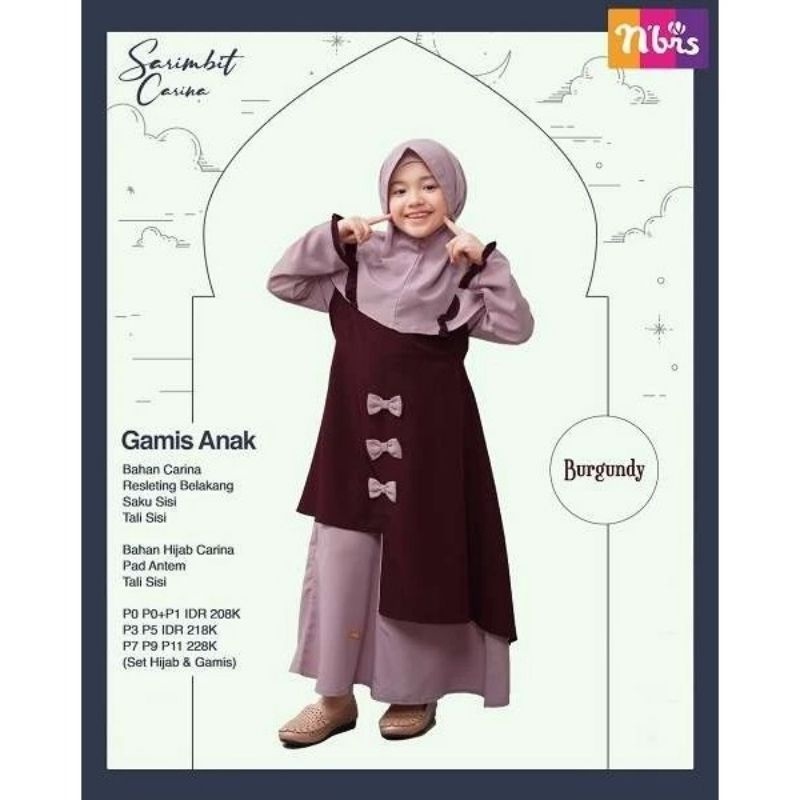 TERMURAH GAMIS ANAK NIBRAS SET HIJAB SIZE KECIL