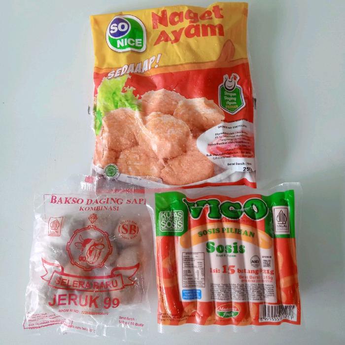 

Paket Frozen Nugget Sosis Bakso Otak-Otak