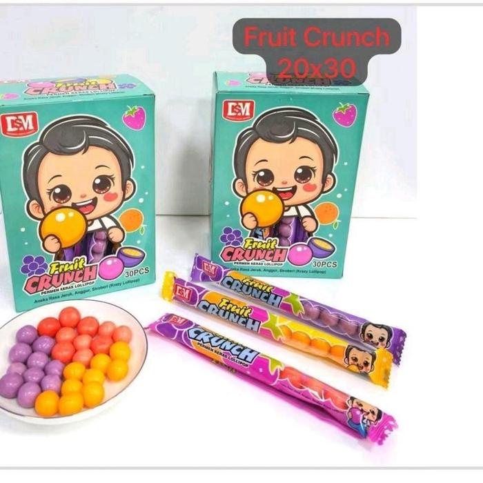 

Permen Fruit Crunch Lolipop (isi 30 pcs) Aneka Rasa Buah