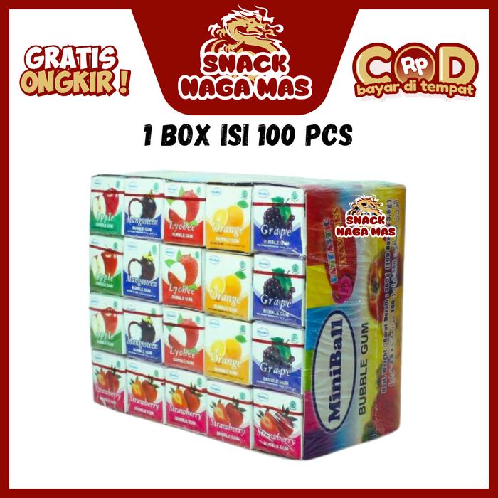 

PERMEN KARET MINI BALL BUBBLE GUM ANEKA RASA BUAH PERMEN KARET MINIBALL [1 BOX ISI 100 PCS]