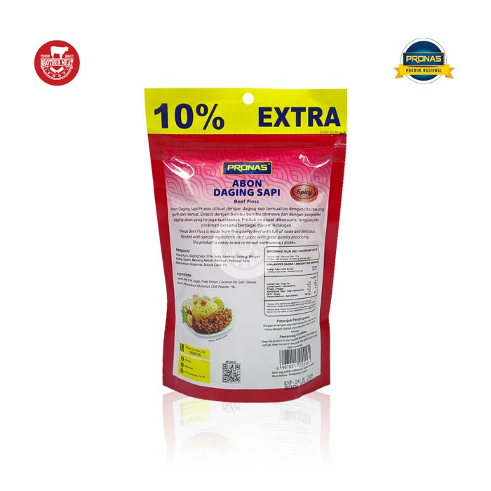 

SALE !!! PRONAS ABON DAGING SAPI PEDAS 100GR, OLAHAN DAGING SAPI HALAL READYY