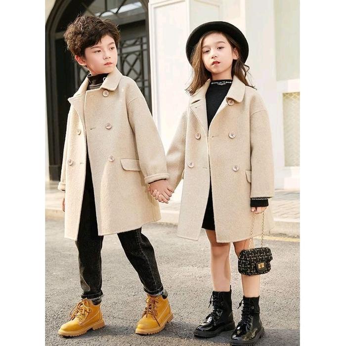 LONG COAT BLAZER PANJANG ANAK COWOK/ CEWEK KOREA STYLE WINTER MUSIM DINGIN MOTIF FASHION JAKET