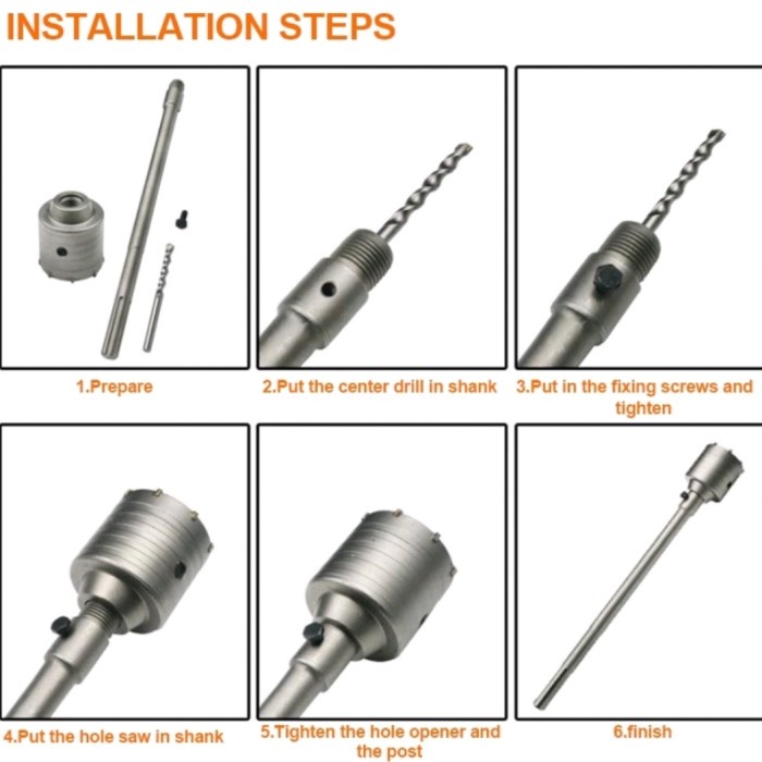 Adaptor penyambung kepala mata bor/hole saw bor beton