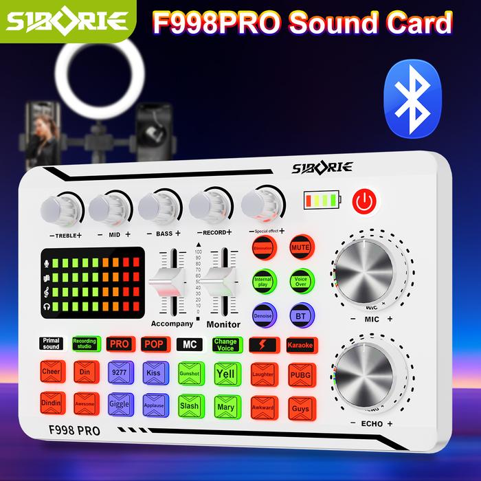 Siborie S9/F998PRO Soundcard Mixer Bluetooth Live microphone karaoke mixer live broadcast External