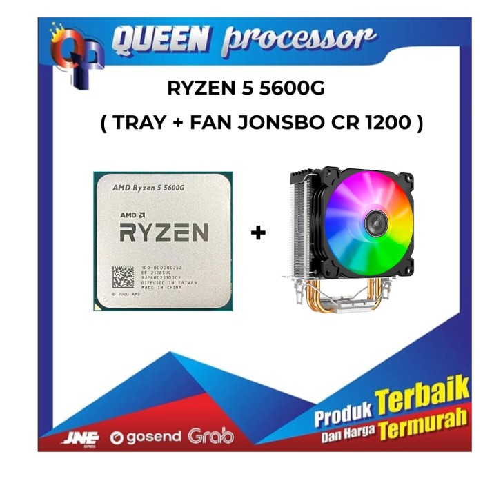 PROCESSOR AMD RYZEN 5 5600G ( TRAY + FAN JONSBO CR1200 )