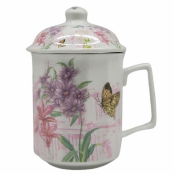 Mug Gelas Tutup 16 oz 500 ml Keramik Porselen