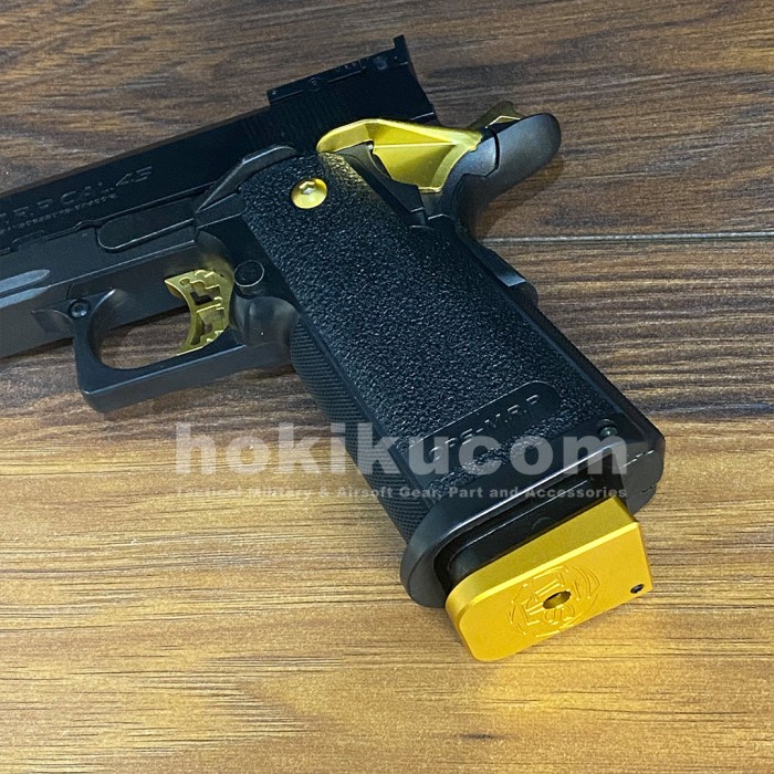 Sale terbaru 5KU Aluminum STI Style Skinny Slim Magazine Mag Base for TM Hi-Capa Ready