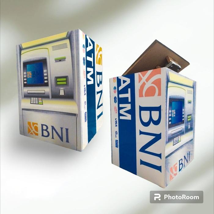 BEST SELLER Brangkas Uang Motif Mesin ATM Celengan Kayu Unik Kunci Gembok ATM MINI ATM Miniatur