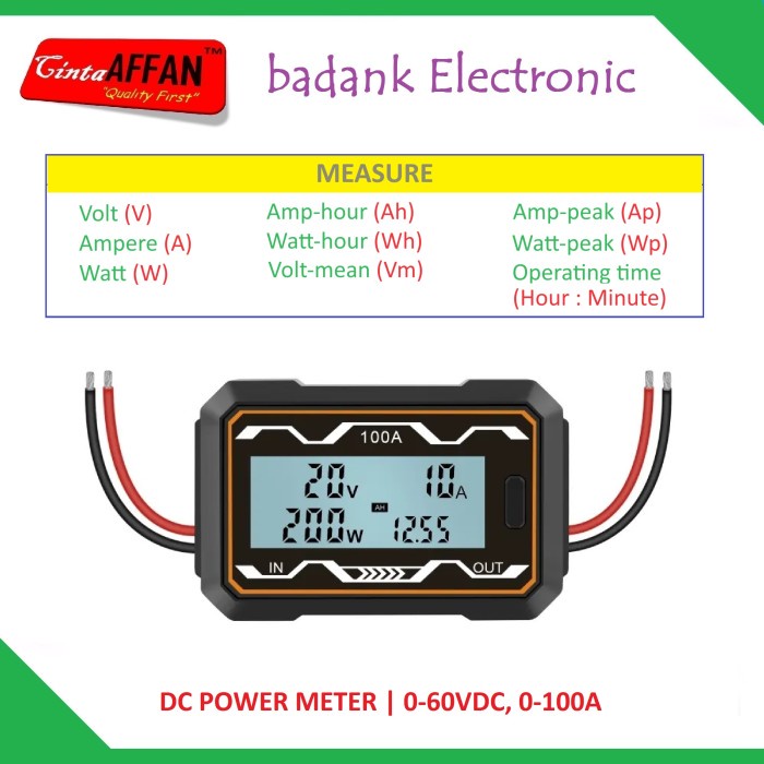 TERMURAH DC DIGITAL POWER METER - WH AH WATT VOLTAGE AMPERE