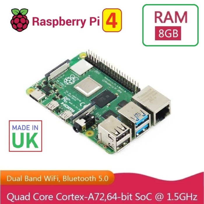 TERMURAH RASPBERRY PI 4 MODEL B - 8GB RAM RPI4 PI4 GRATIS ONGKIR