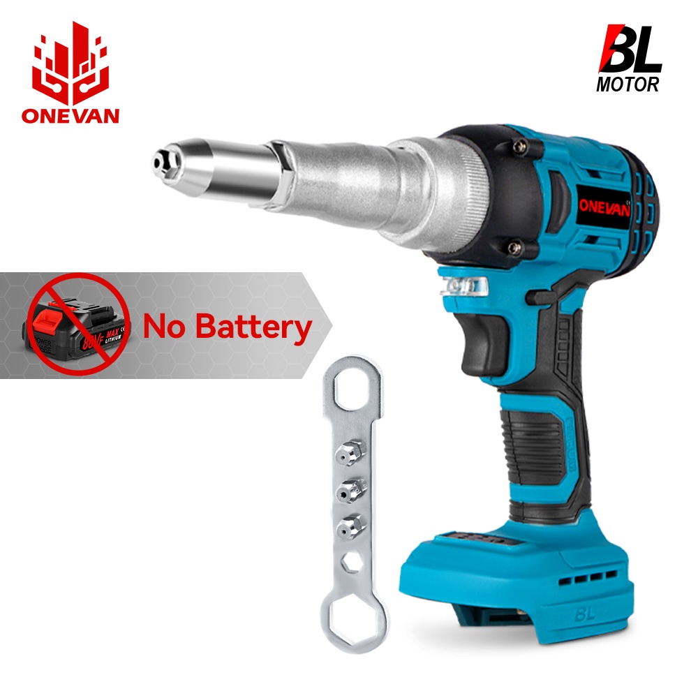 ONEVAN Brushless Electric Rivet Gun Auto Cordless Rivet Nut Gun Tool with 2.4~5.0mm Drill & Power Di