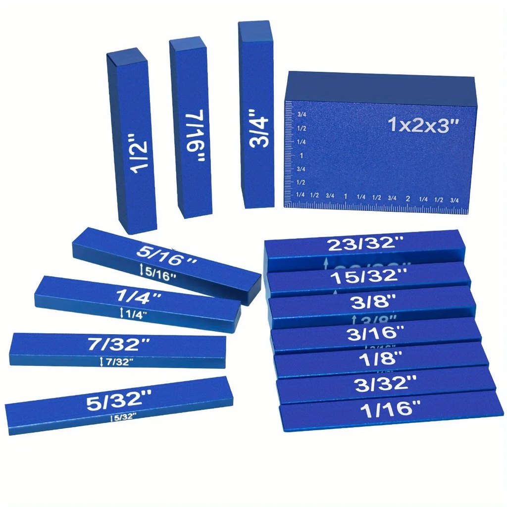 9pcs/15pcs Aluminum Metric/Inch Height Gauge Block, Setup Bars Portable Testing Gauge Block, Durable