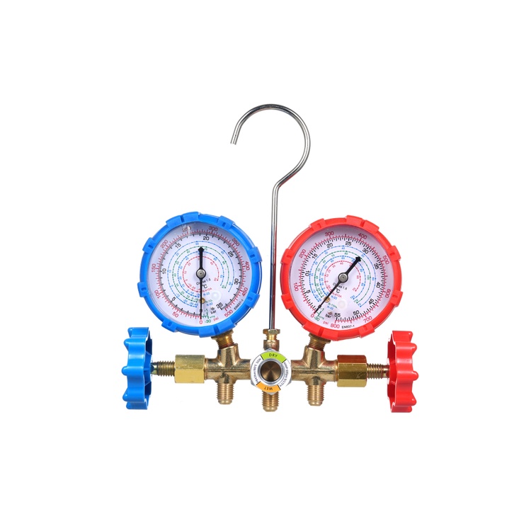 AC Gauges Manifold Gauge Set for R134a R32 R22 R410A 3 Way Automotive AC Gauge Set with Hoses Adapte