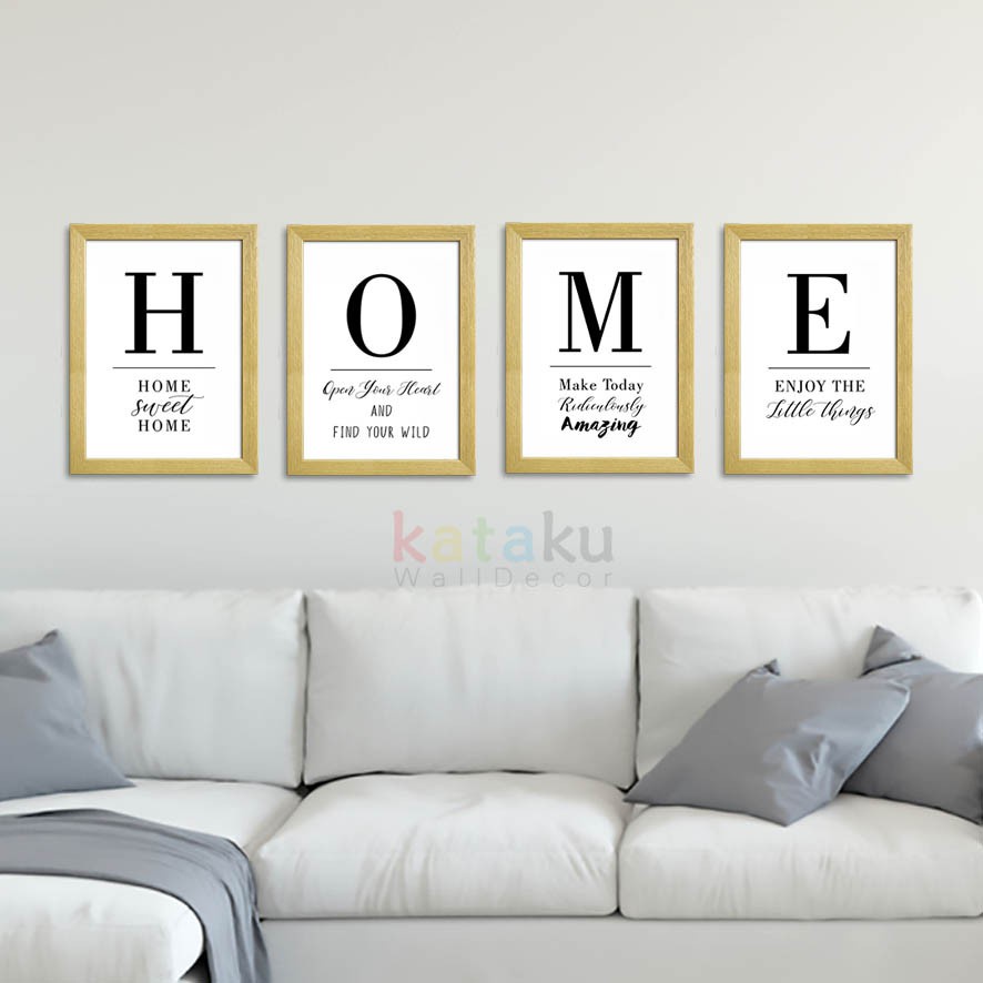 Terbaru Hiasan Dinding Ruang Tamu Poster Tulisan Home Sign Set Dekorasi Rumah Minimalis