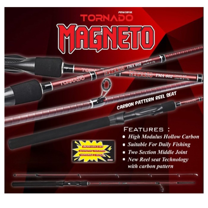 Joran Tornado Magneto 165/180 cm Carbon Hollow Ulir