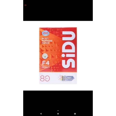 

kertas HVS SIDU 80 gram f4 1 RIM
