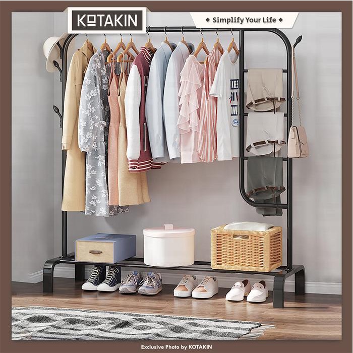 Ready Stock Rak Jilbab Gantungan Stand Hanger Baju Pakaian Celana Tas Full Besi Kokoh Rak Jemuran