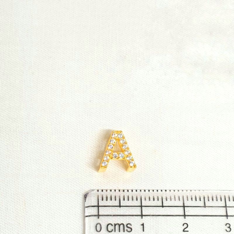 KALUNG PERAK ASLI SILVER WANITA 925 LAPIS EMAS MODEL LIONTIN HURUF INISIAL ALFABET LIONTIN HURUF