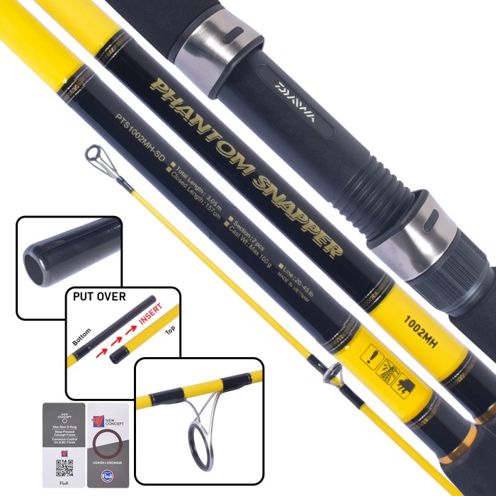 Hemat Joran Spinning Daiwa Phantom Snapper Pts Ukuran 702 802 902 1002 Mh-Sd