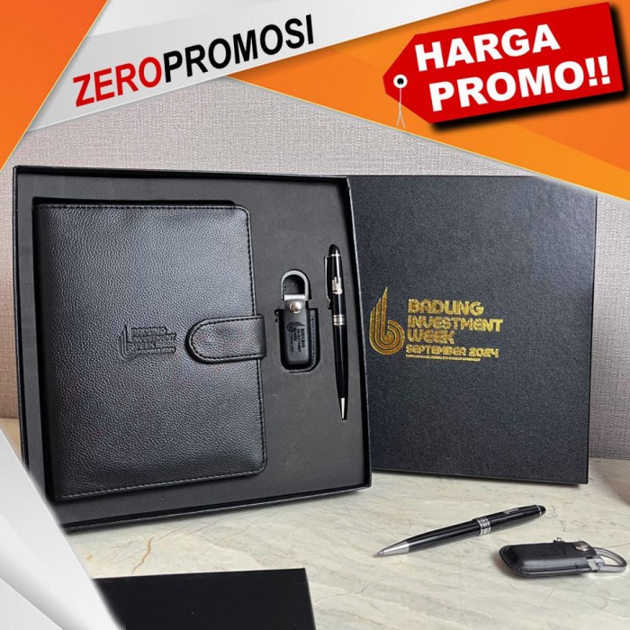 

Souvenir Gift Set Corporate 308 Paket 3in1 Agenda, Pulpen Flashdisk Kode 1012