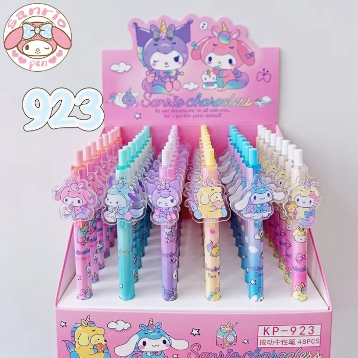 

24-48pcs New Sanrio Boxed Gel Pen Cartoon Melody Kuromi Cute Student Kode 1066