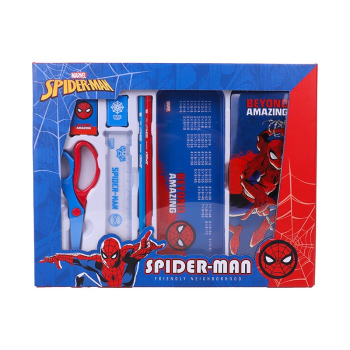 

Paket Alat tulis Set Stationery Gift Box Marvel Spiderman 7 in 1 Gunting Pensil Penggaris Kode 509