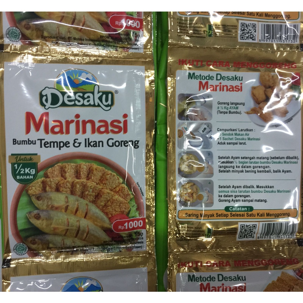 

HJE Desaku Bumbu Marinasi Tempe dan Ikan Goreng 15 gr