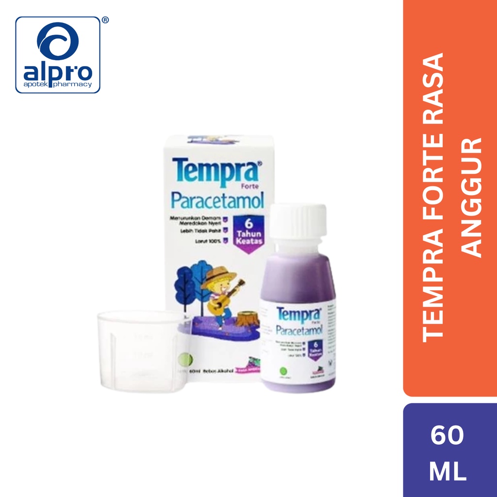 Tempra Forte Paracetamol Anak Rasa Strawberry 60 Ml / Obat Demam Sirup / Pereda Nyeri Anak